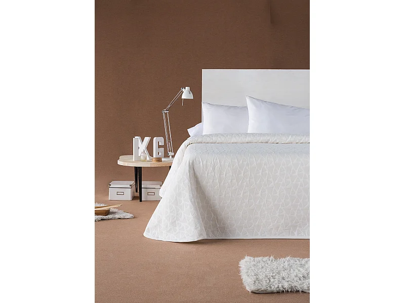 ESTORALIS | Colcha Tejido Jacquard | Colcha buena para todas las Estaciones | Para Cama 180 cm. ( 270x270 cm. AnchoxAlto ) | Modelo ONIX Color Crudo