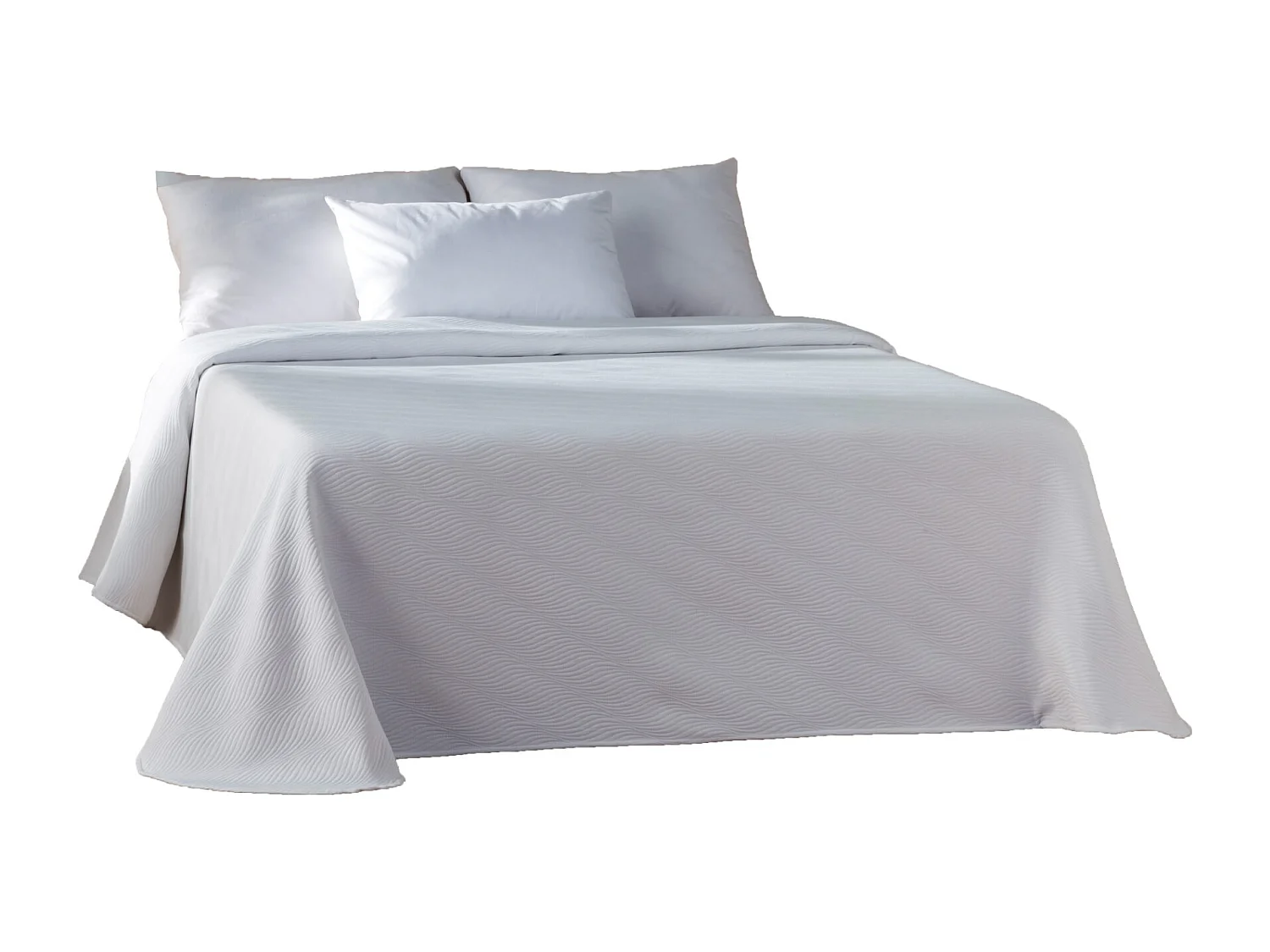 ESTORALIS | Colcha Tejido Jacquard | Colcha buena para todas las Estaciones | Para Cama 135 cm. ( 235x270 cm. AnchoxAlto ) | Modelo ONDAS Color Blanco