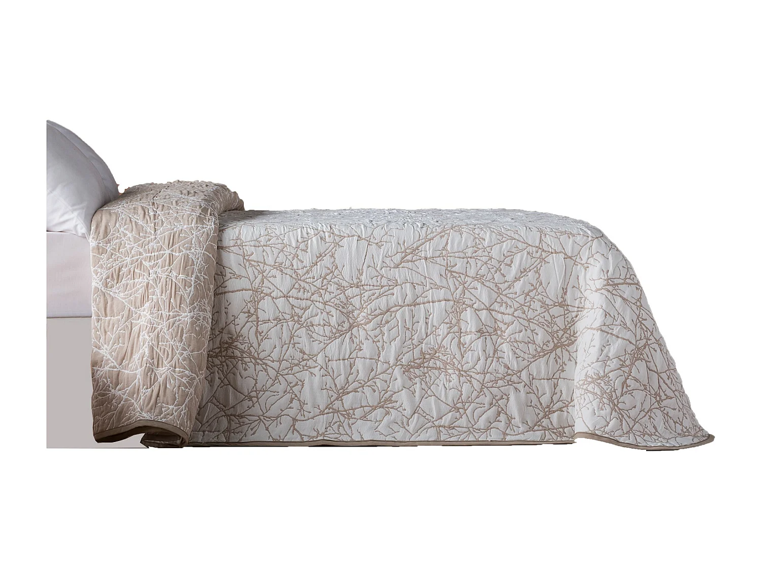 ESTORALIS | Colcha Tejido Jacquard | Colcha buena para todas las Estaciones | Para Cama 105 cm. ( 205x270 cm. AnchoxAlto ) | Modelo TOPACIO Color Beige