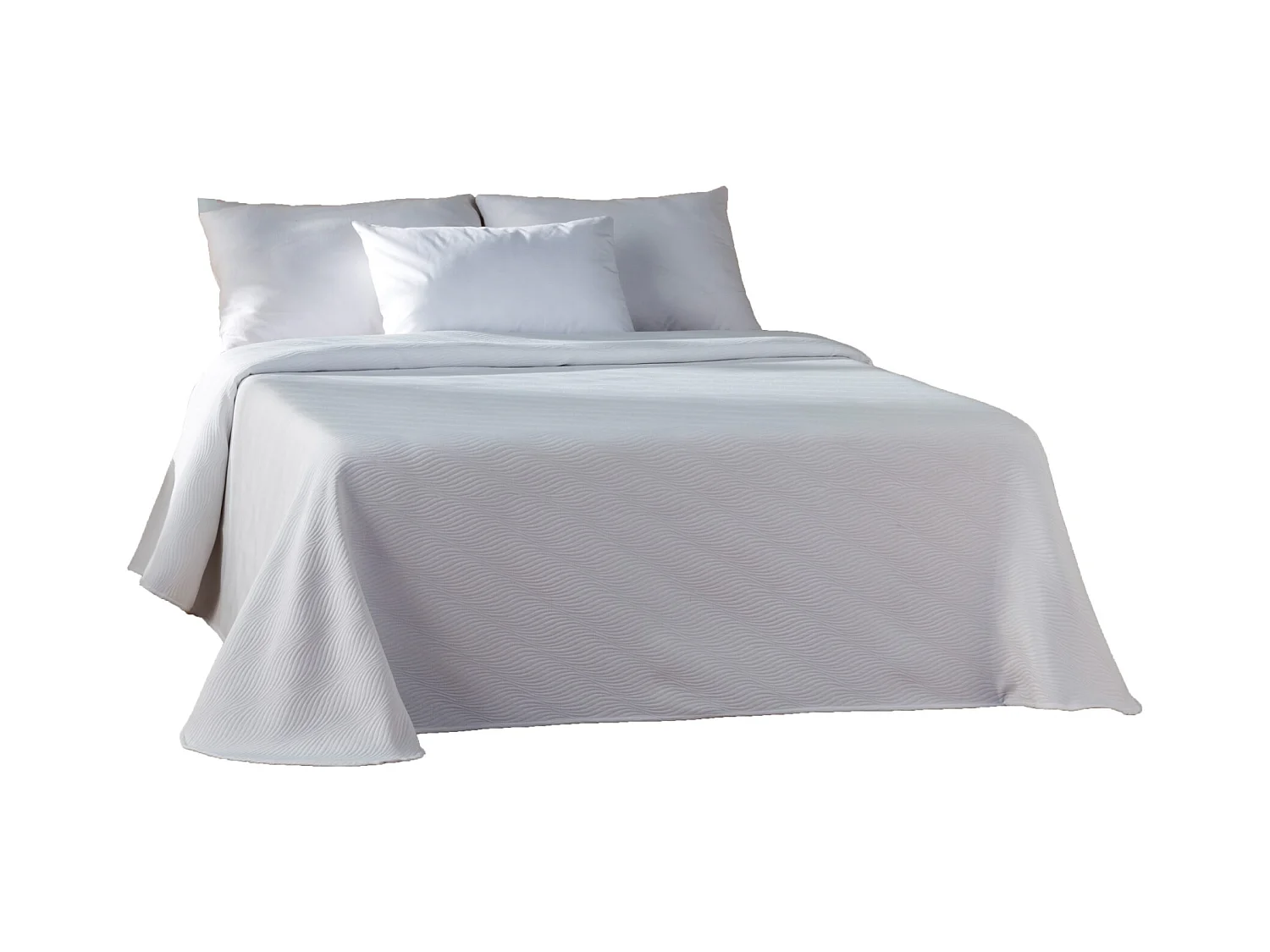 ESTORALIS | Colcha Tejido Jacquard | Colcha buena para todas las Estaciones | Para Cama 150 cm. ( 250x270 cm. AnchoxAlto ) | Modelo ONDAS Color Blanco