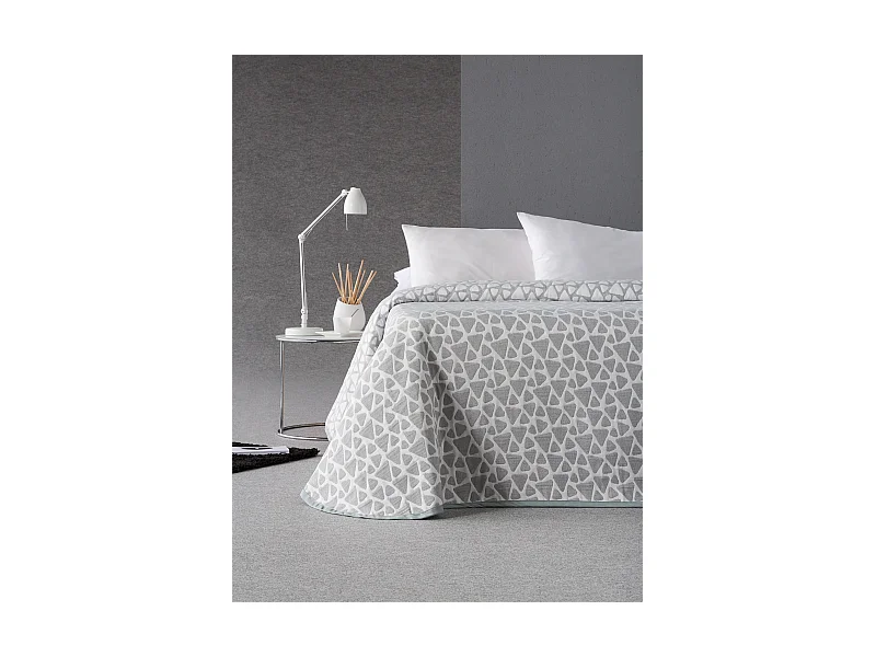 ESTORALIS | Colcha Tejido Jacquard | Colcha buena para todas las Estaciones | Para Cama 105 cm. ( 205x270 cm. AnchoxAlto ) | Modelo ONIX Color Gris