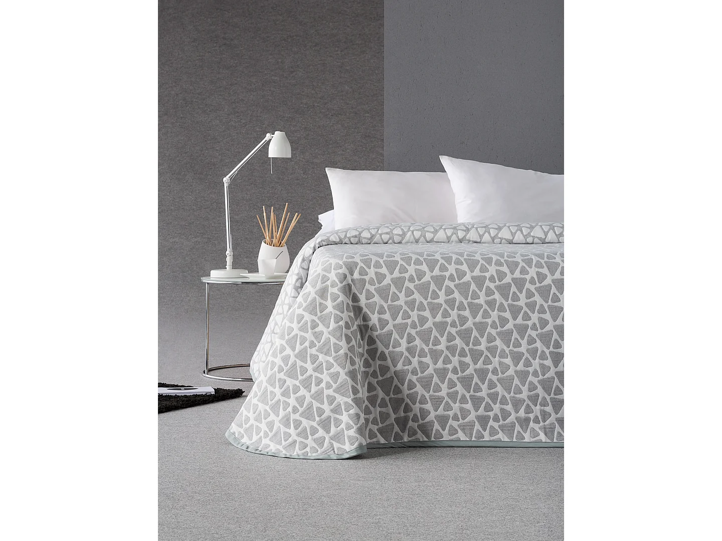 ESTORALIS | Colcha Tejido Jacquard | Colcha buena para todas las Estaciones | Para Cama 105 cm. ( 205x270 cm. AnchoxAlto ) | Modelo ONIX Color Gris