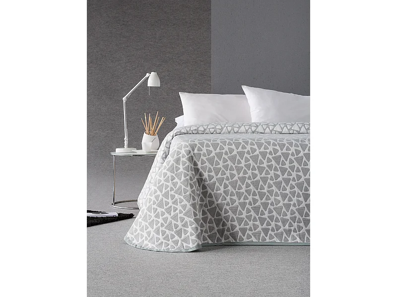 ESTORALIS | Colcha Tejido Jacquard | Colcha buena para todas las Estaciones | Para Cama 135 cm. ( 235x270 cm. AnchoxAlto ) | Modelo ONIX Color Gris