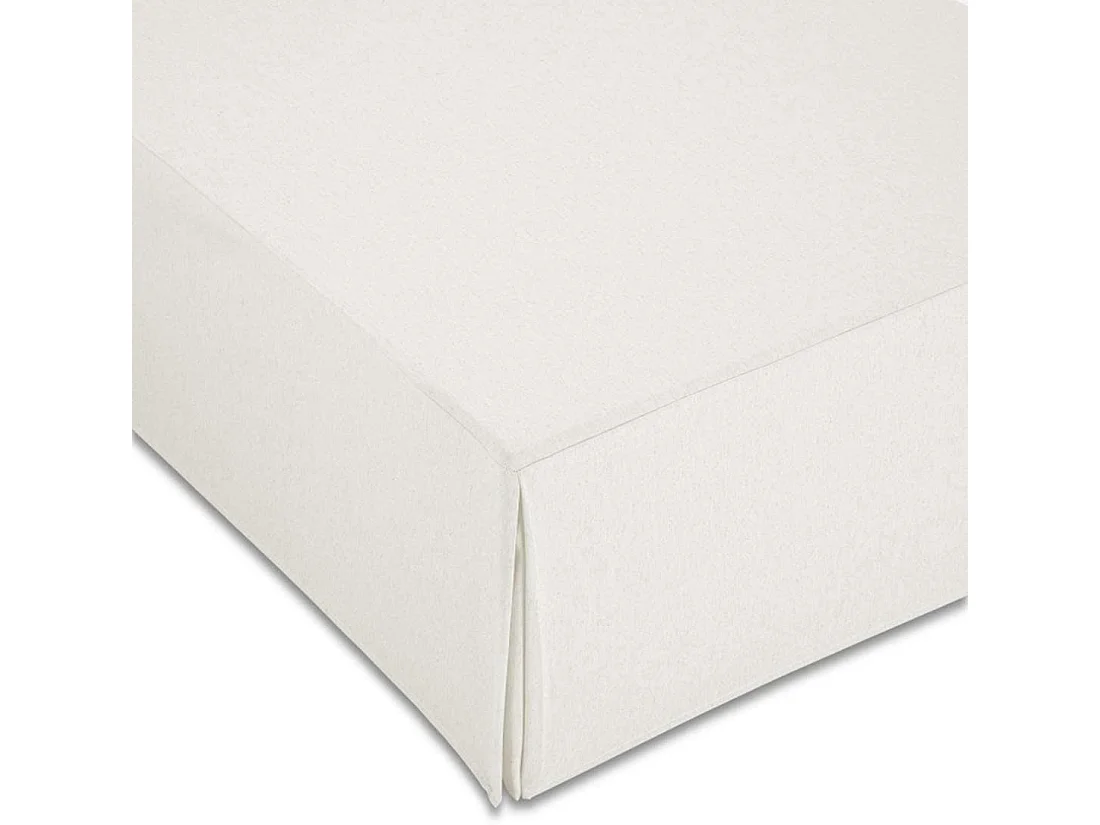 ESTORALIS | Cubre Canape Tejido Loneta Lisa | Para Cama 135 cm. ( 135x200 cm. AnchoxAlto ) Volante 30 cm. alto | Modelo LONETA Color Crudo