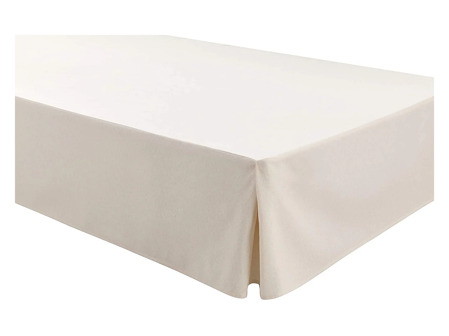 ESTORALIS | Cubre Canape Tejido Loneta Lisa | Para Cama 90 cm. ( 90x200 cm. AnchoxAlto ) Volante 30 cm. alto | Modelo LONETA Color Crudo