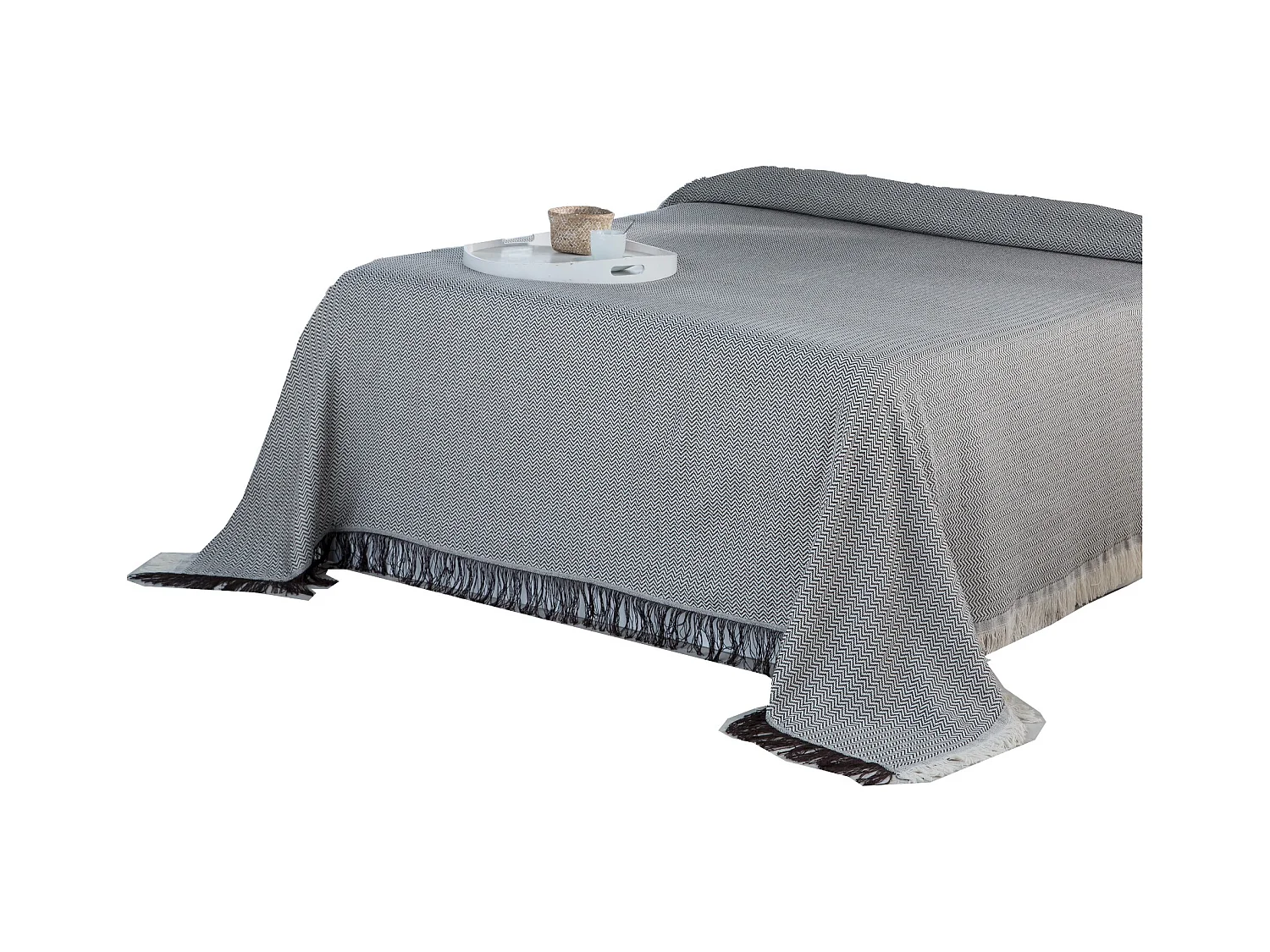 ESTORALIS | Plaid Multiusos Tejido Jacqard |   Manta de Algodón Sofa o Cama | Con Fleco ( 230x260 cm. AnchoxAlto )  | Modelo TORINO Color Naranja