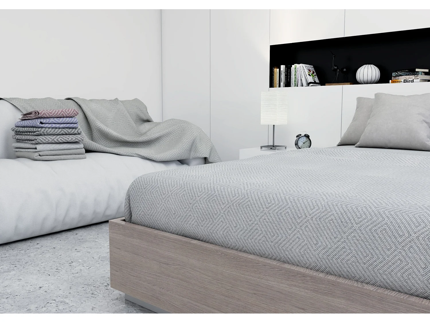 ESTORALIS | Plaid Multiusos Tejido Jacqard |   Manta de Algodón Sofa o Cama | Con Fleco ( 180x260 cm. AnchoxAlto )  | Modelo PALERMO Color Marron