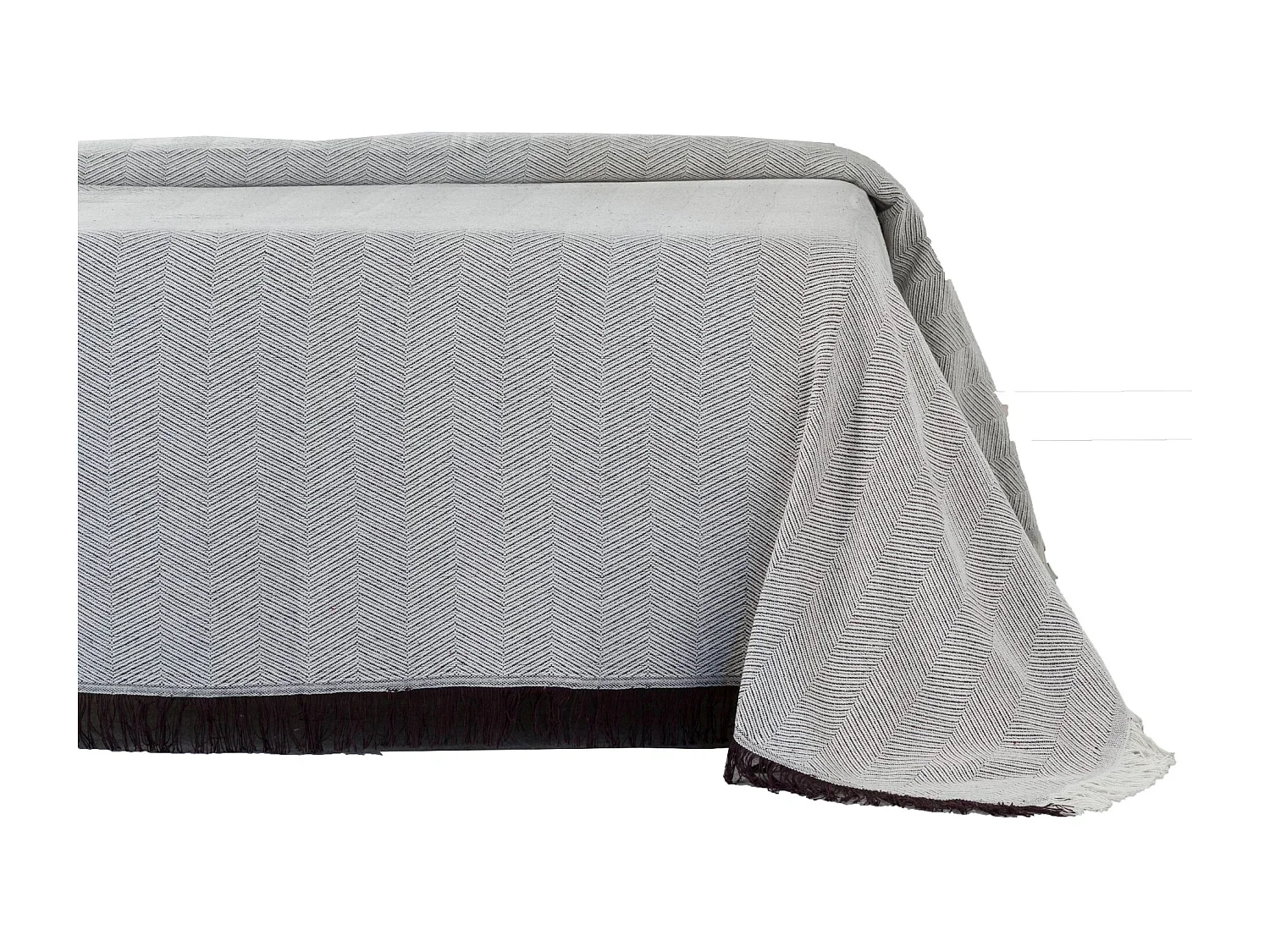 ESTORALIS | Plaid Multiusos Tejido Jacqard |   Manta de Algodón Sofa o Cama | Con Fleco ( 230x260 cm. AnchoxAlto )  | Modelo ESPIGA Color Marron