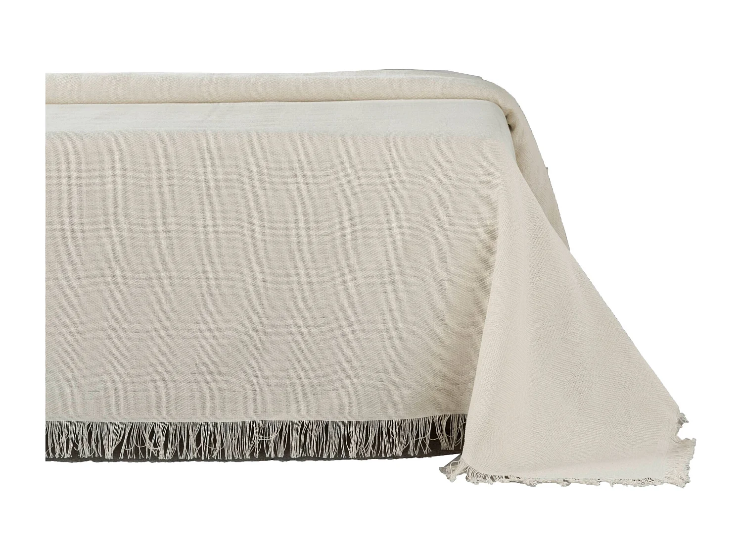 ESTORALIS | Plaid Multiusos Tejido Jacqard |   Manta de Algodón Sofa o Cama | Con Fleco ( 180x260 cm. AnchoxAlto )  | Modelo ESPIGA Color Crudo