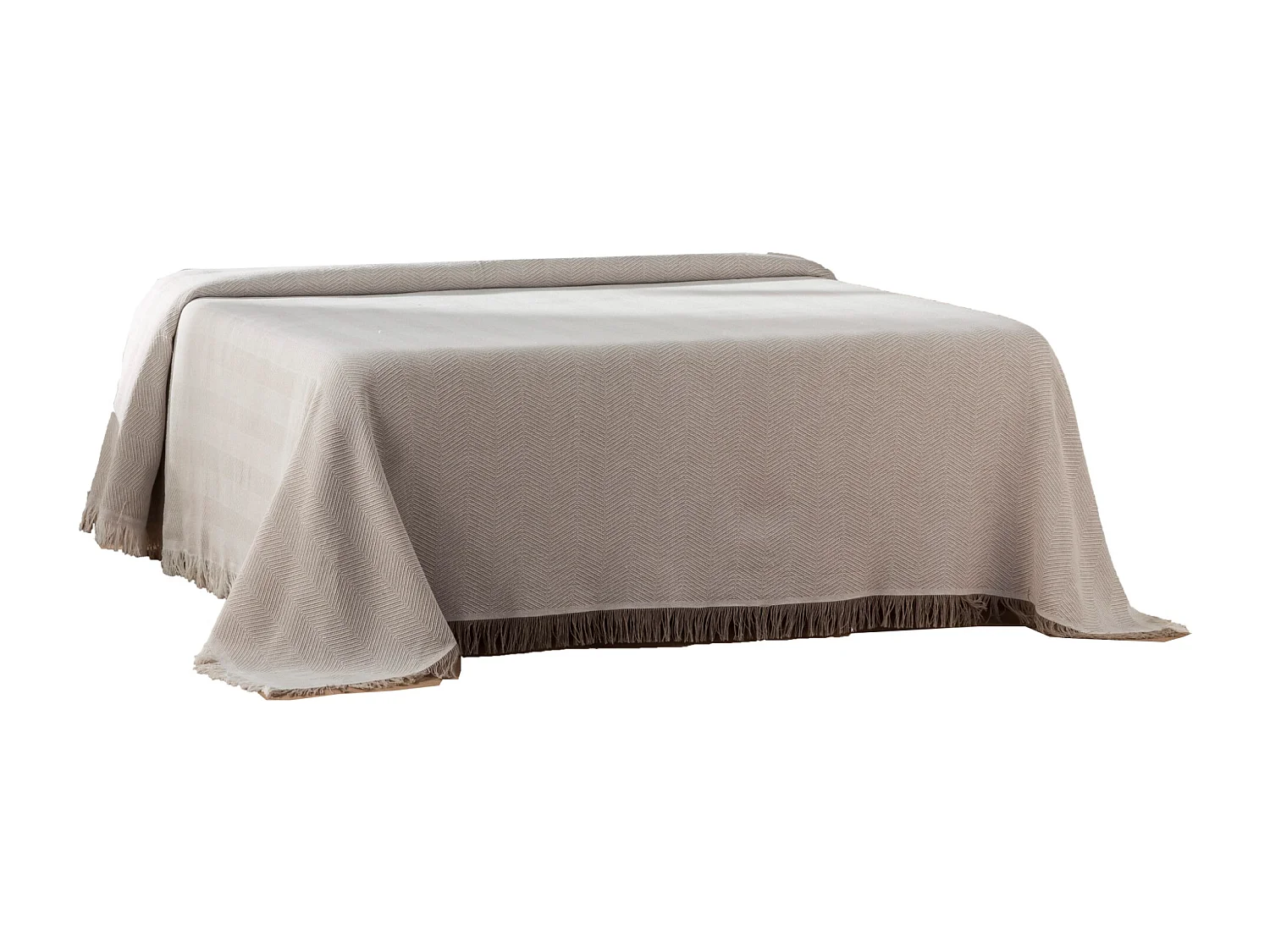 ESTORALIS | Plaid Multiusos Tejido Jacqard |   Manta de Algodón Sofa o Cama | Con Fleco ( 230x260 cm. AnchoxAlto )  | Modelo ESPIGA Color Beige