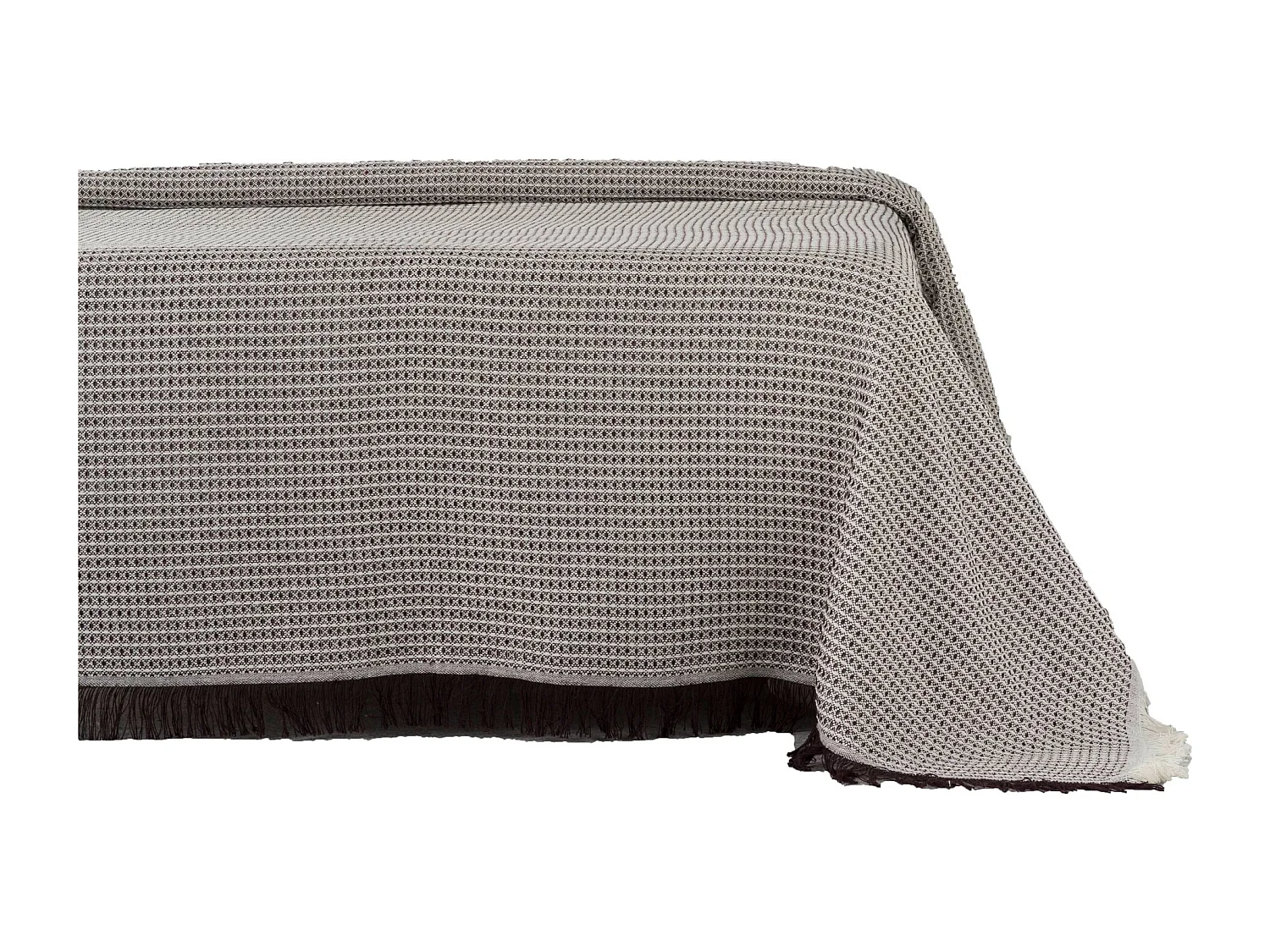 ESTORALIS | Plaid Multiusos Tejido Jacqard |   Manta de Algodón Sofa o Cama | Con Fleco ( 230x260 cm. AnchoxAlto )  | Modelo NIDO Color Marron