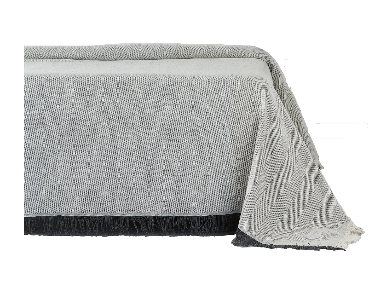 ESTORALIS | Plaid Multiusos Tejido Jacqard |   Manta de Algodón Sofa o Cama | Con Fleco ( 180x260 cm. AnchoxAlto )  | Modelo ESPIGA Color Gris