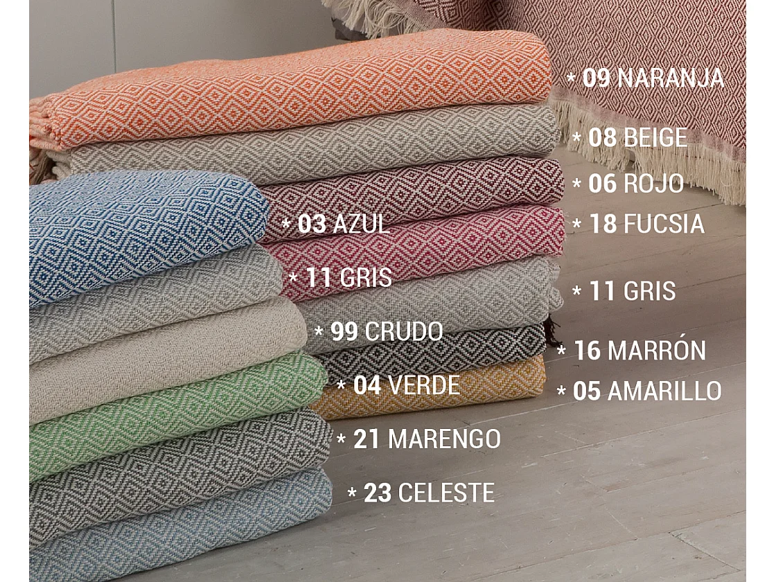 ESTORALIS | Plaid Multiusos Tejido Jacqard |   Manta de Algodón Sofa o Cama | Con Fleco ( 180x260 cm. AnchoxAlto )  | Modelo NAPOLES Color Crudo