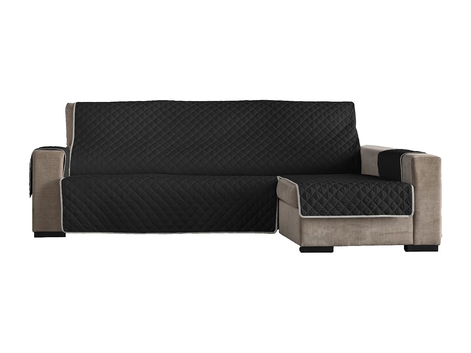 ESTORALIS | Cubre Sofá Acolchado  | Chaisse Longue 290 cm Brazo Derecho | Tela 290 x 255 cm | Modelo EDEN Color Celeste