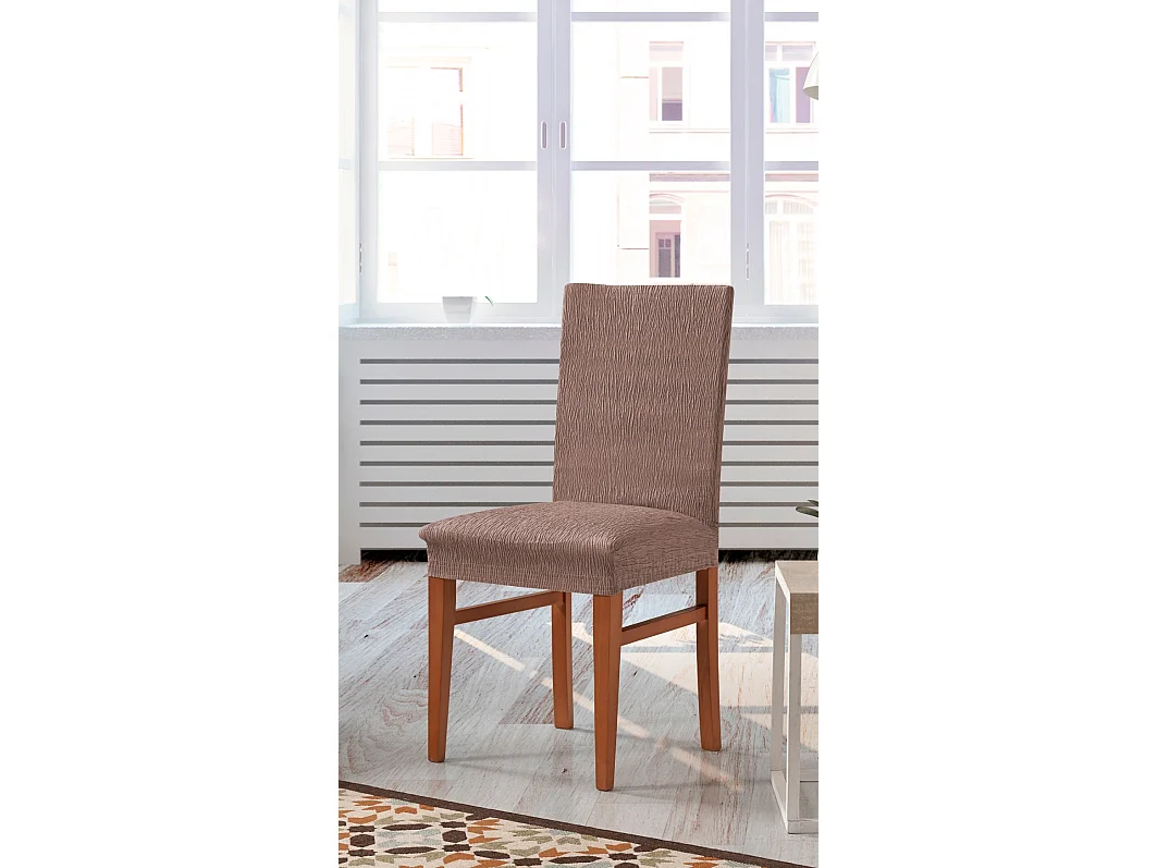 ESTORALIS | Funda de Silla  Tejido Elastico Resistente | Para Silla con Respaldo | Tamaño (45x45 cm.) 50 cm. Alto | Modelo BETA Color Caldera
