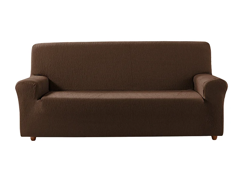 ESTORALIS | Funda de Sofá Tejido Elastico Resistente | Para Sofá 3 Plazas | Tamaño ( de 170 a 220 cm. )  | Modelo BETA Color Chocolate