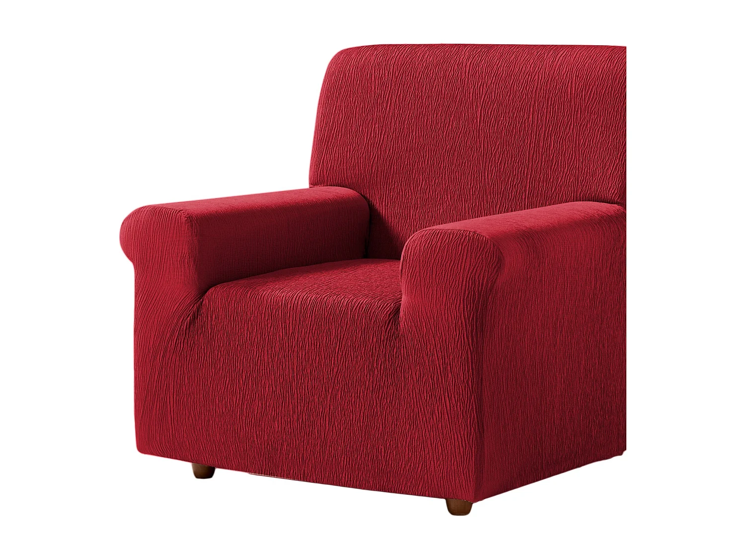 ESTORALIS | Funda de Sofá Tejido Elastico Resistente | Para Sillon 1 Plaza | Tamaño ( de 70 a 110 cm. )  | Modelo BETA Color Burdeos