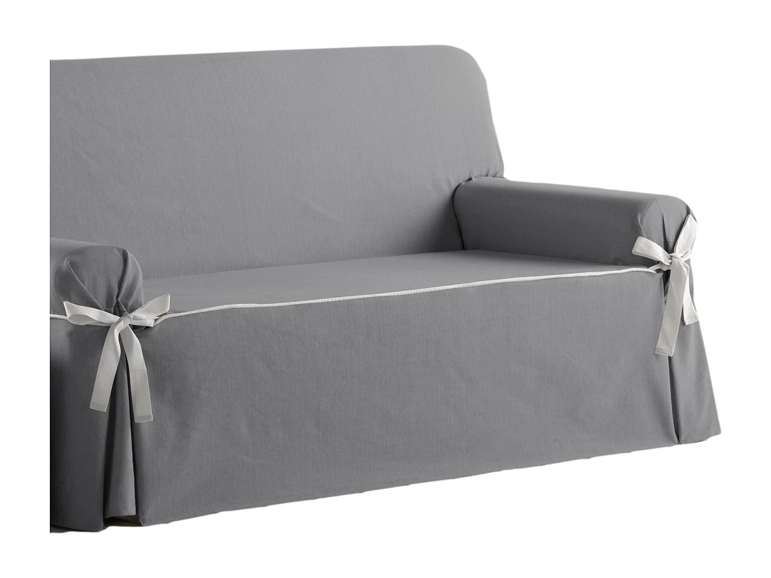 ESTORALIS | Funda Sofá Lazos Tejido Jaquard Resistente | Para Sofa de 2 Plazas | Tamaño ( de 140 a 170 cm. )  | Modelo BERET Color Gris Marengo