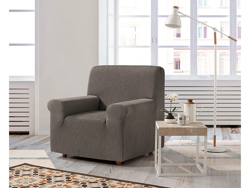 ESTORALIS | Funda de Sofá Tejido Elastico Resistente | Para Sillon 1 Plaza | Tamaño ( de 70 a 110 cm. )  | Modelo BETA Color Tabaco