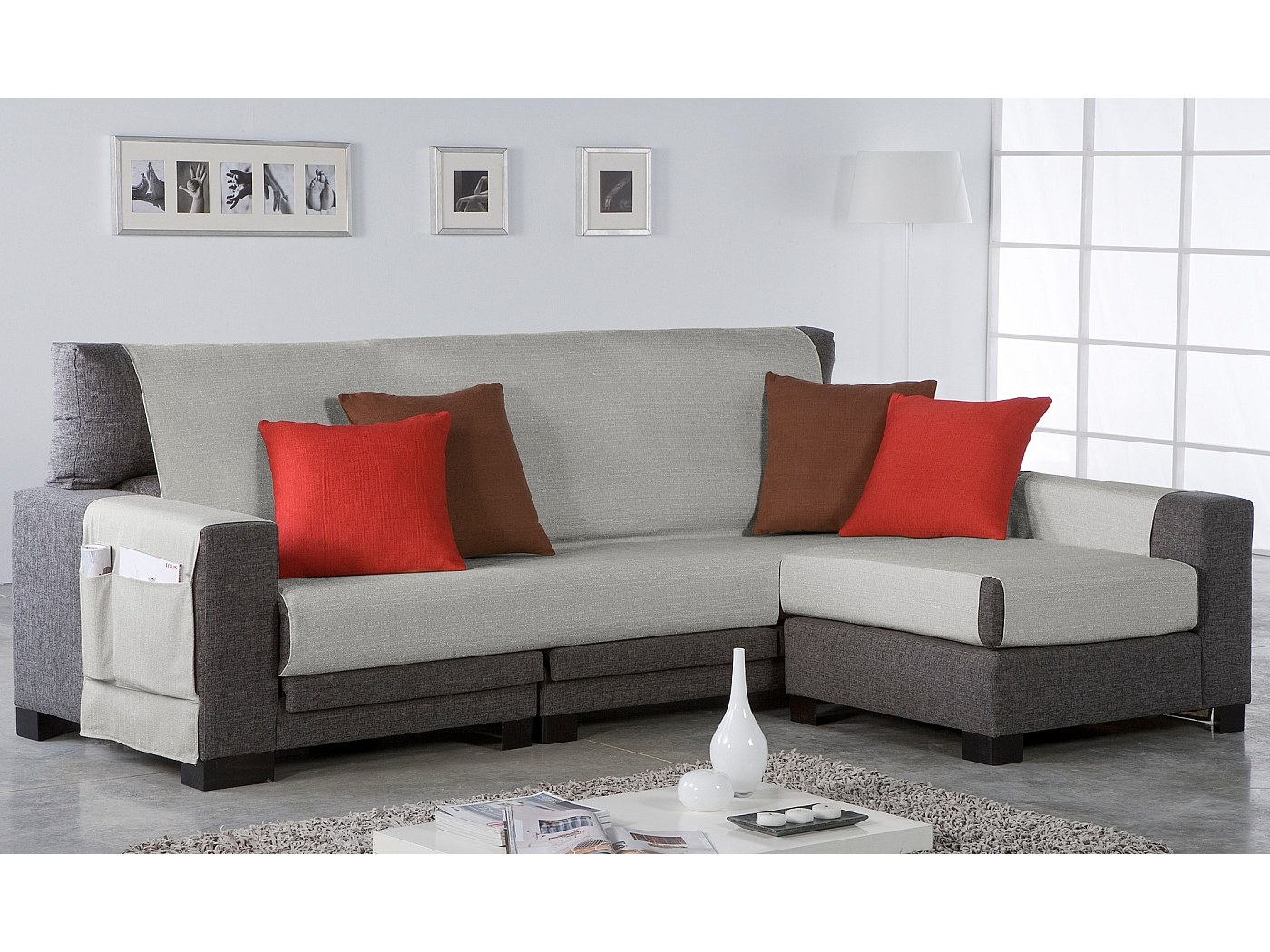 MAXIFUNDAS- Cubre Sofá Chaise Longue Acolchado MAUI Brazo Izquierdo