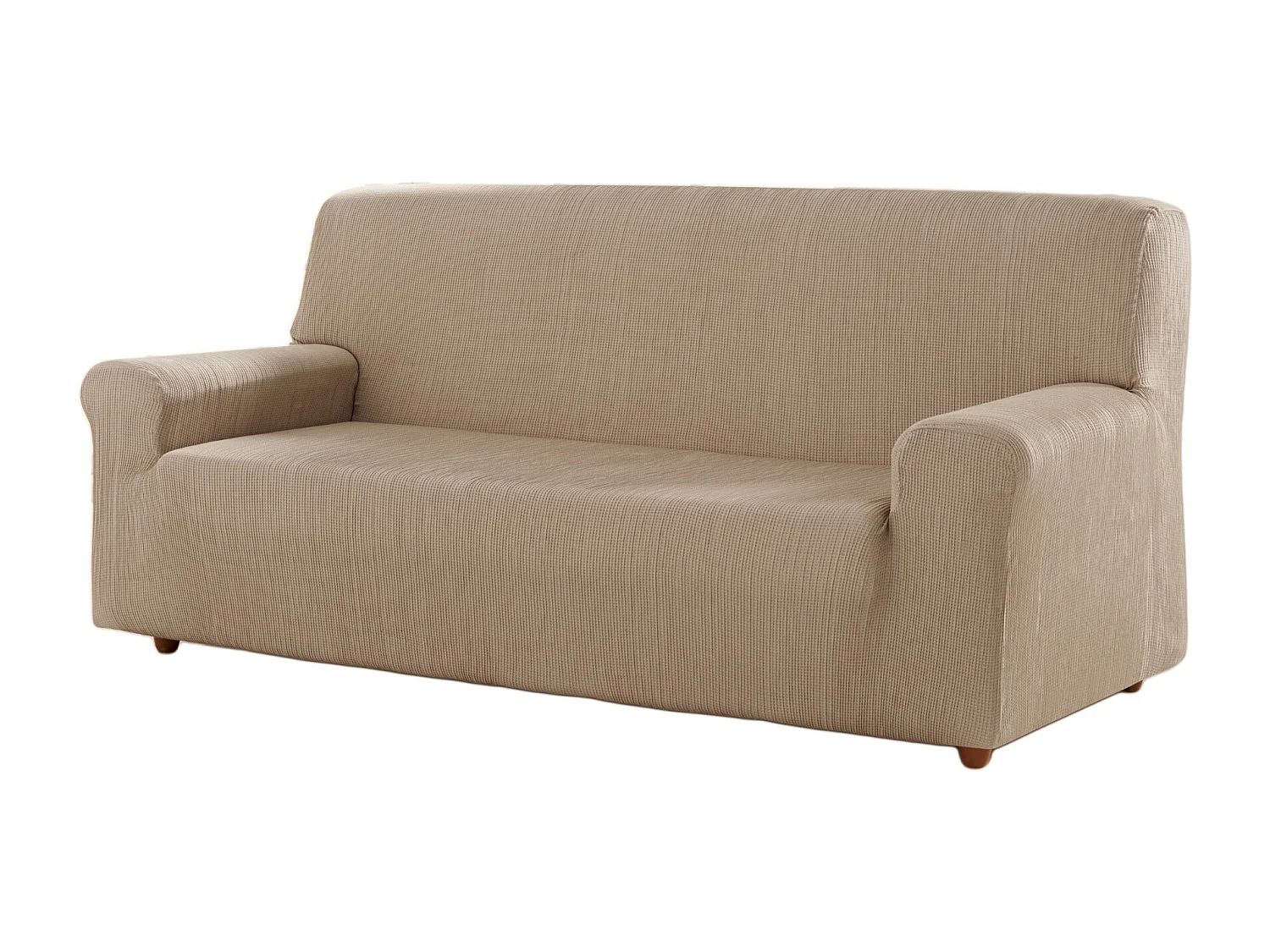 ESTORALIS | Funda de Sofá Tejido Elastico Resistente | Para Sofá 4 Plazas | Tamaño ( de 220 a 260 cm. )  | Modelo BERTA Color Lino