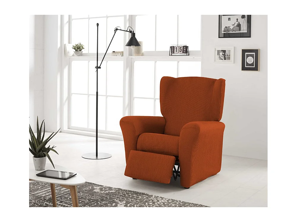 ESTORALIS | Funda Sillon Tejido Elastico Resistente | Para Sillon Relax | Tamaño ( de 70 a 90 cm. )  | Modelo BERTA Color Teja