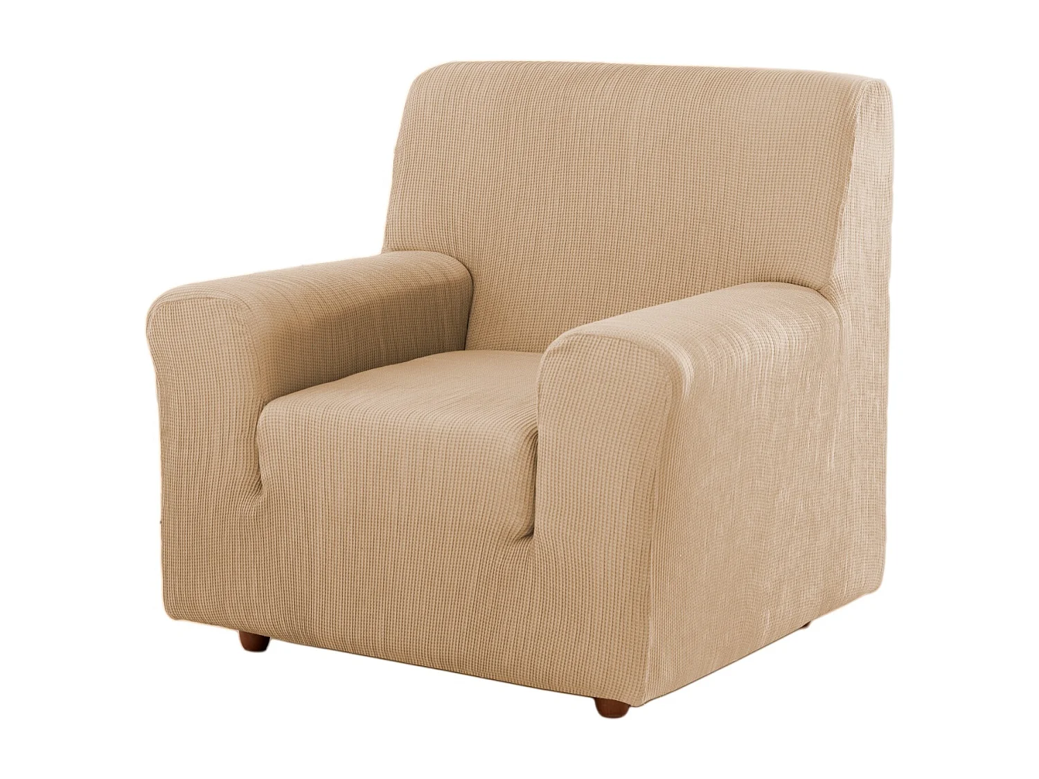 ESTORALIS | Funda de Sofá Tejido Elastico Resistente | Para Sillon 1 Plaza | Tamaño ( de 70 a 110 cm. )  | Modelo BERTA Color Maquillaje