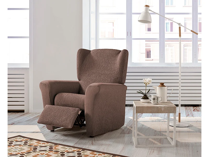 ESTORALIS | Funda Sillon Tejido Elastico Resistente | Para Sillon Relax | Tamaño ( de 70 a 90 cm. )  | Modelo BETA Color Caldera