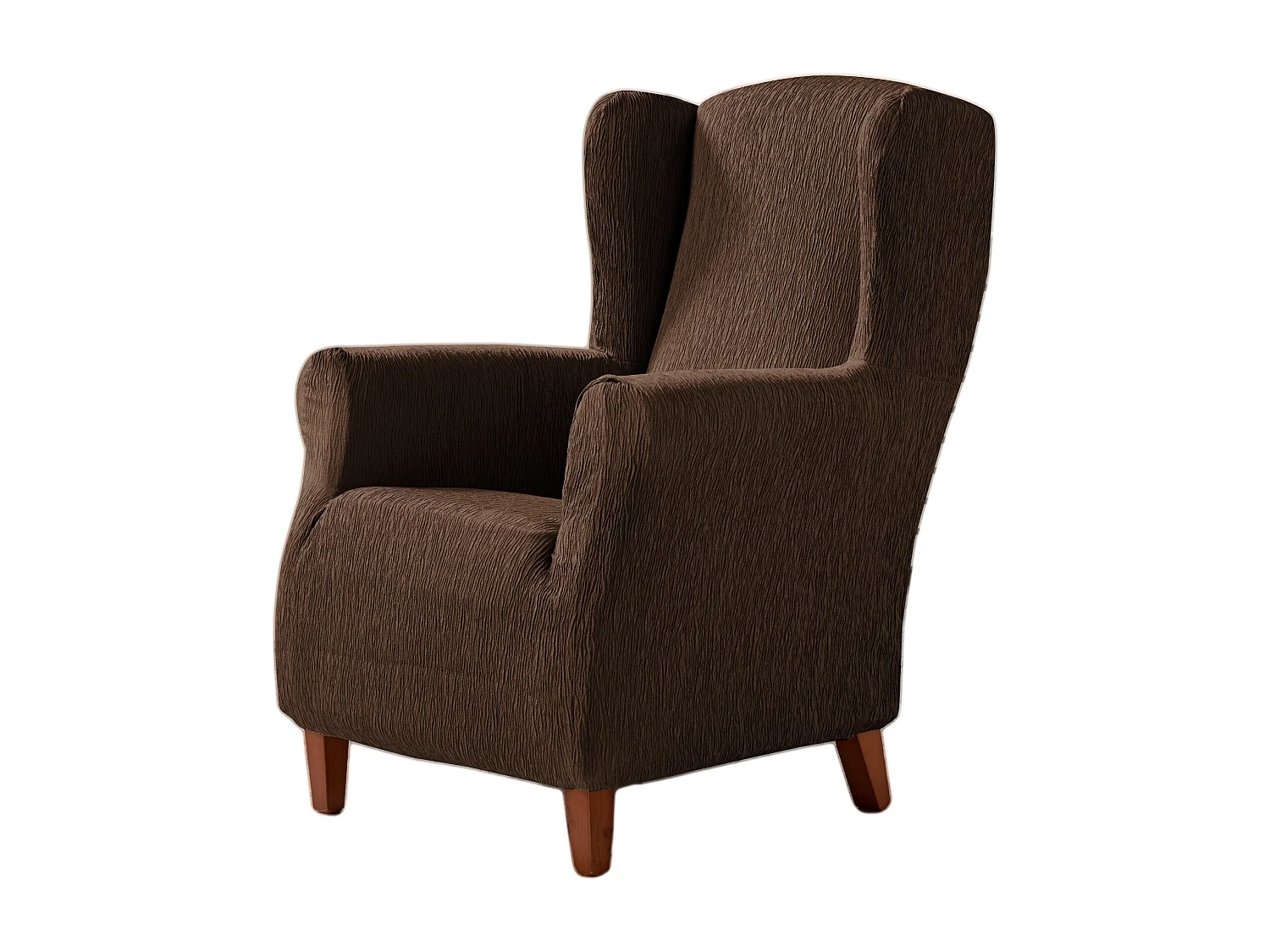 ESTORALIS | Funda Sillon Tejido Elastico Resistente | Para Sillon Orejero | Tamaño ( de 70 a 110 cm. )  | Modelo BETA Color Chocolate