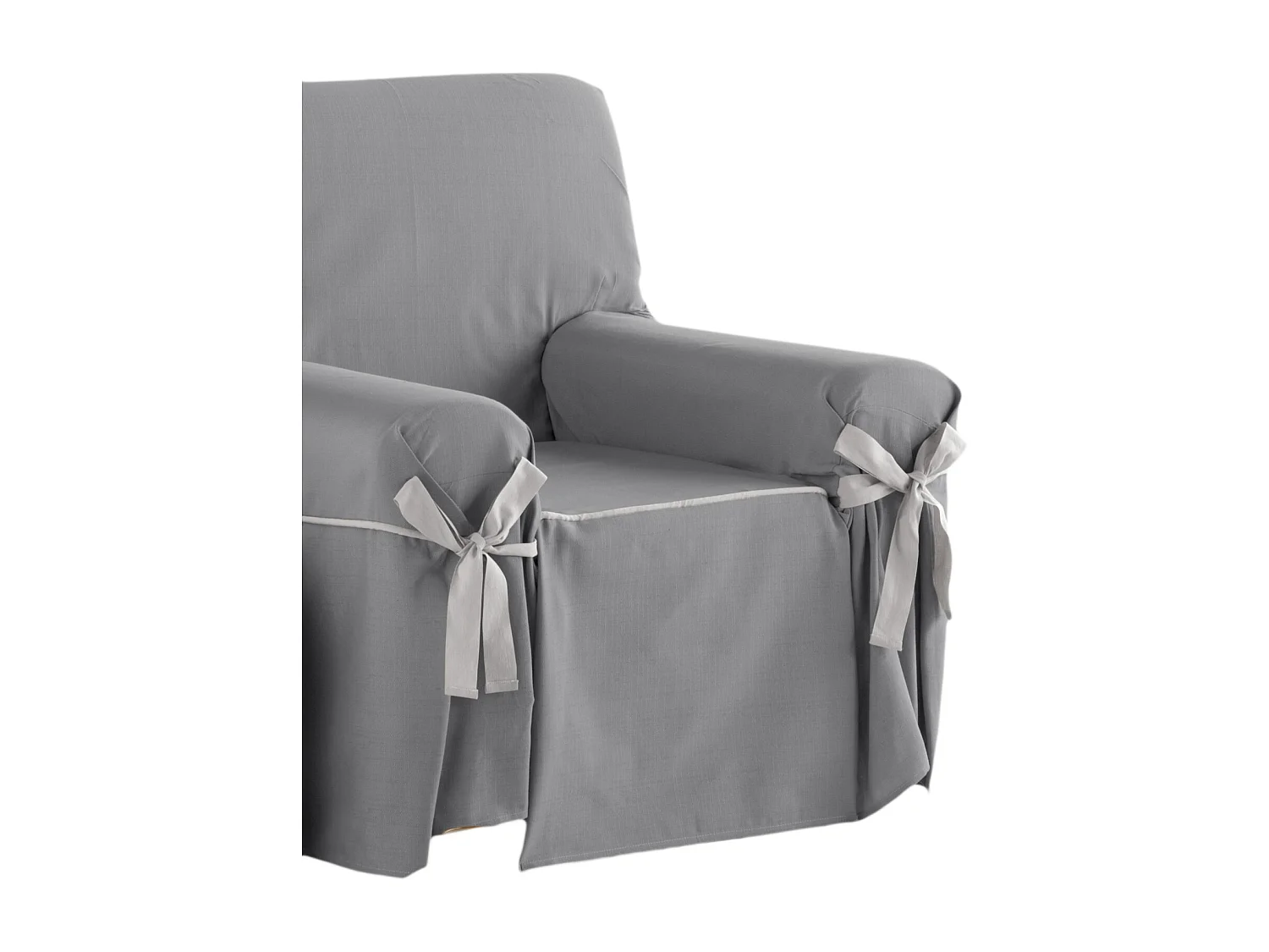 ESTORALIS | Funda Sofá Lazos Tejido Jaquard Resistente | Para Sillon o Relax 1 Plaza | Tamaño ( de 80 a 110 cm. )  | Modelo BERET Color Gris Marengo