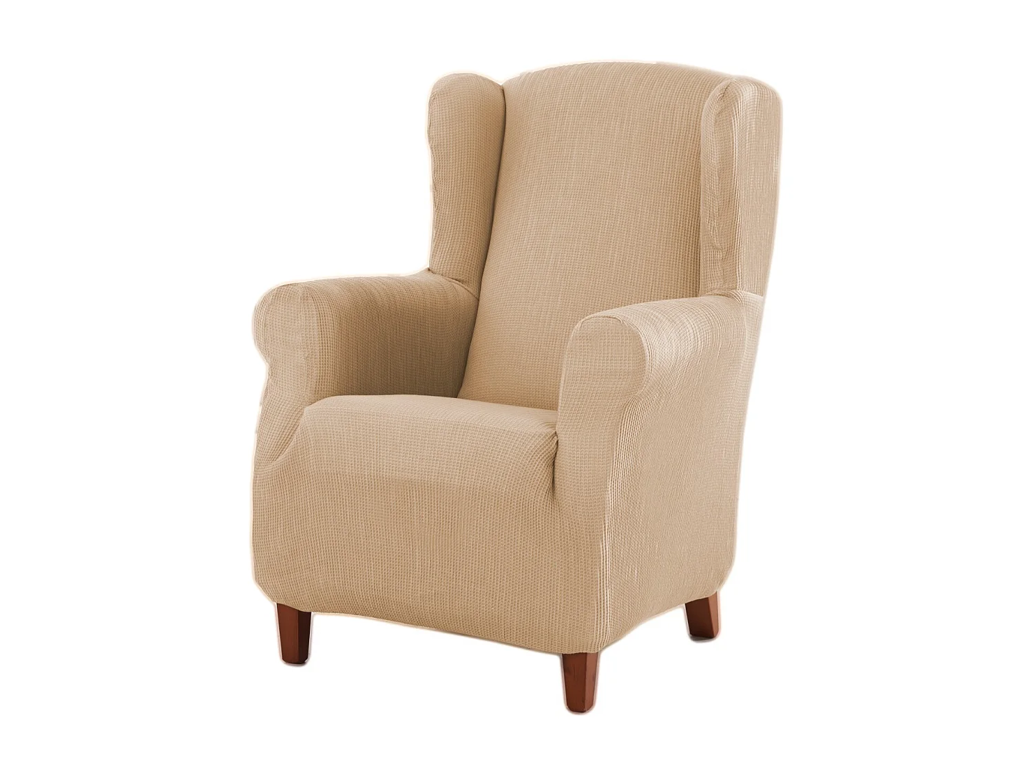 ESTORALIS | Funda Sillon Tejido Elastico Resistente | Para Sillon Orejero | Tamaño ( de 70 a 110 cm. )  | Modelo BERTA Color Maquillaje