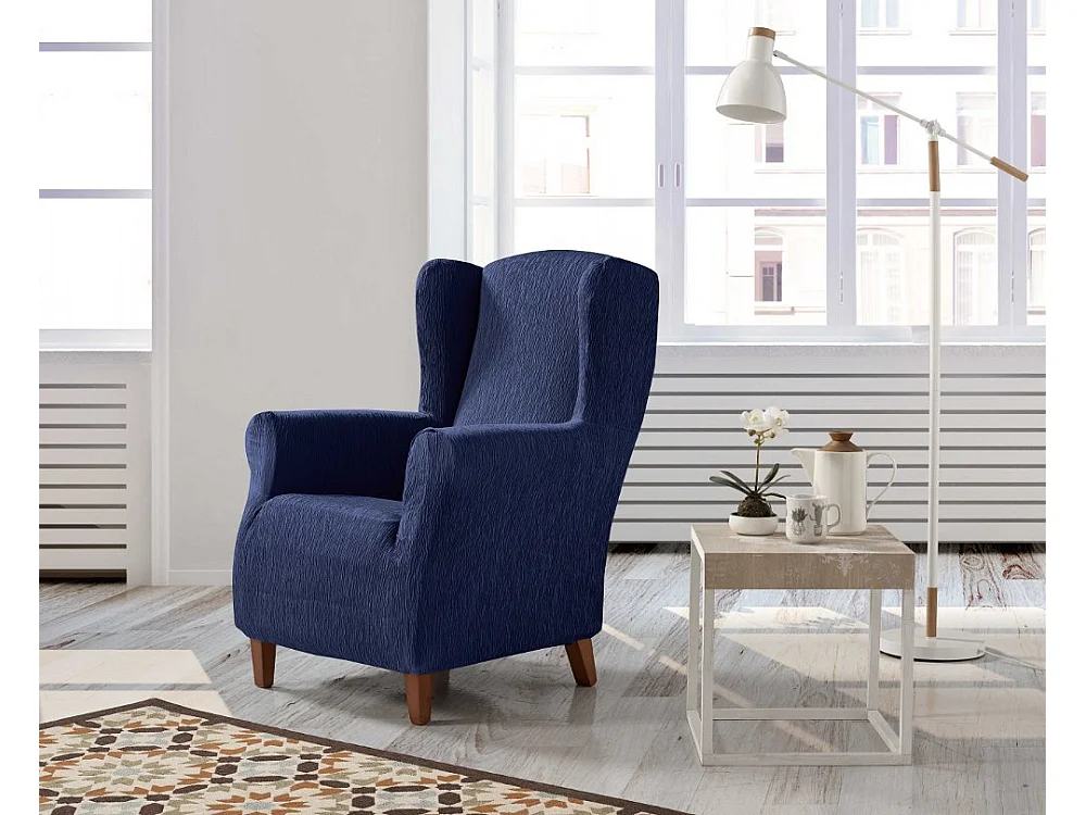 ESTORALIS | Funda Sillon Tejido Elastico Resistente | Para Sillon Orejero | Tamaño ( de 70 a 110 cm. )  | Modelo BETA Color Azulon