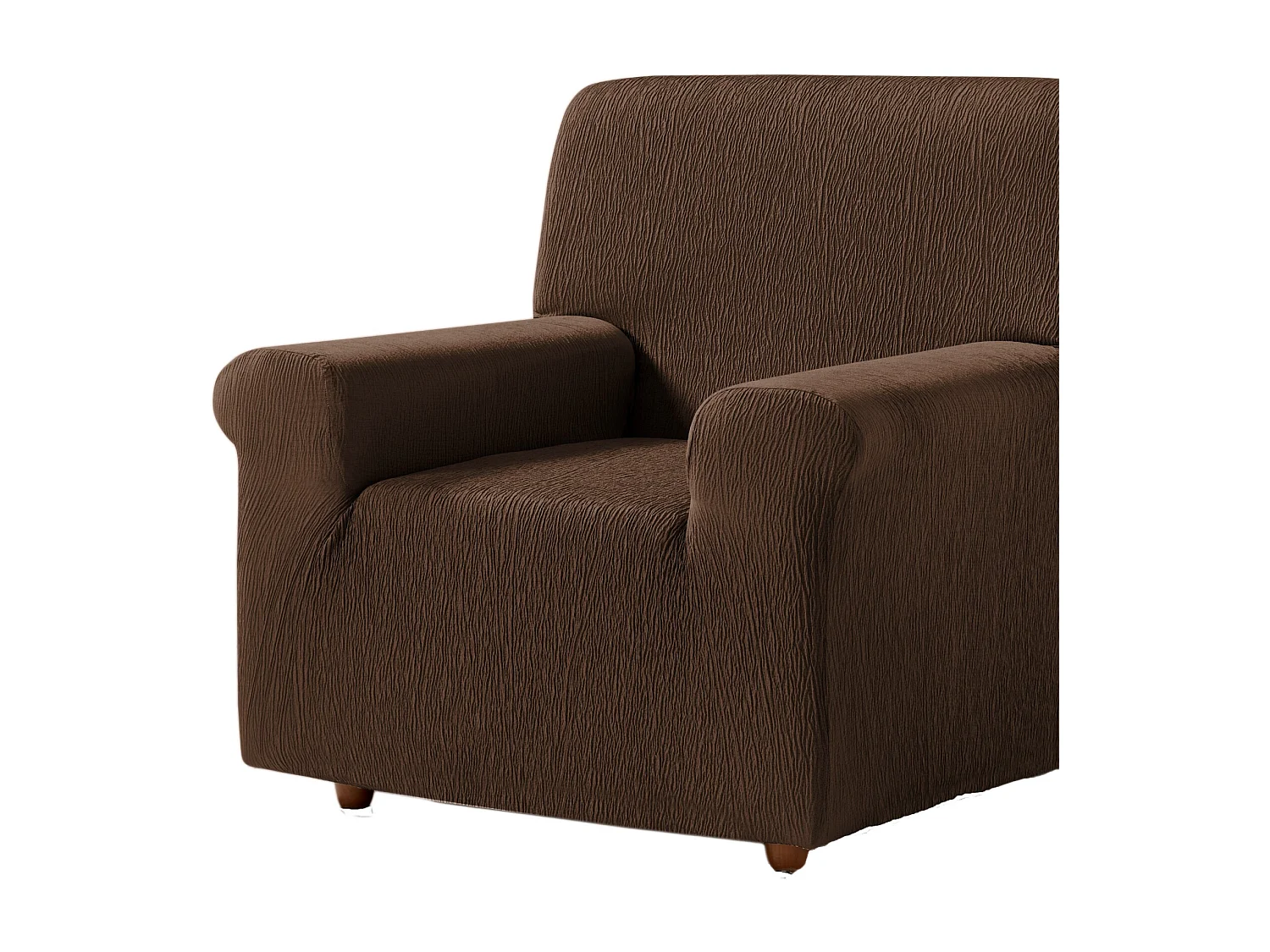 ESTORALIS | Funda de Sofá Tejido Elastico Resistente | Para Sillon 1 Plaza | Tamaño ( de 70 a 110 cm. )  | Modelo BETA Color Chocolate