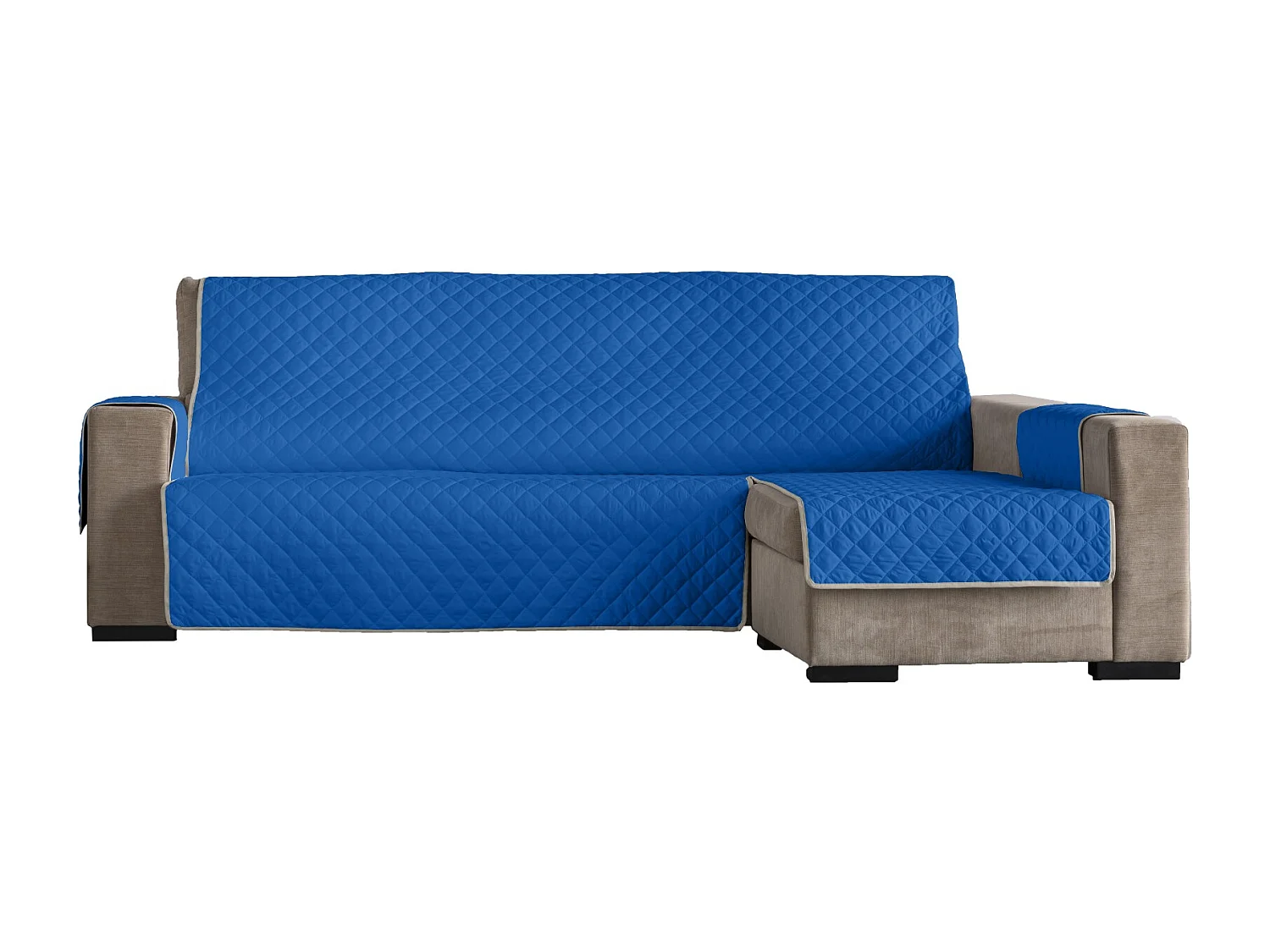 ESTORALIS | Cubre Sofá Acolchado  | Chaisse Longue 240 cm Brazo Derecho | Tela 240 x 255 cm | Modelo EDEN Color Turquesa