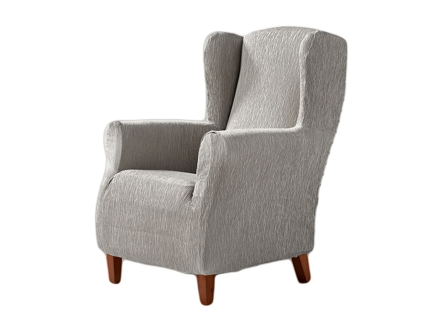 ESTORALIS | Funda Sillon Tejido Elastico Resistente | Para Sillon Orejero | Tamaño ( de 70 a 110 cm. )  | Modelo BETA Color Gris Plata