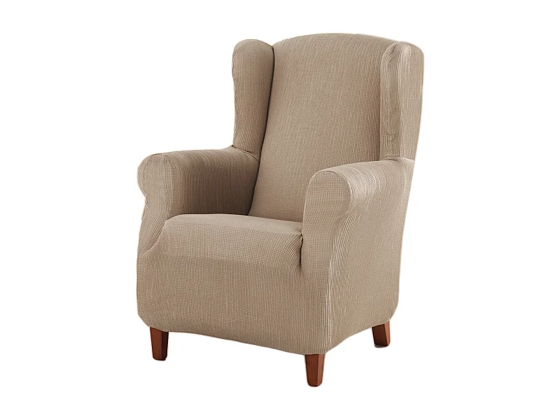 ESTORALIS | Funda Sillon Tejido Elastico Resistente | Para Sillon Orejero | Tamaño ( de 70 a 110 cm. )  | Modelo BERTA Color Lino