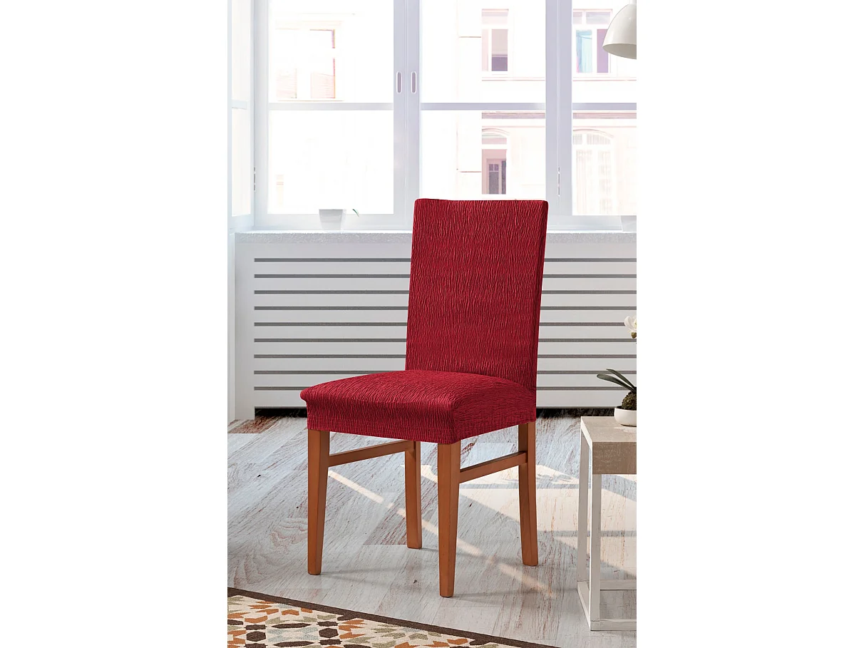 ESTORALIS | Funda de Silla  Tejido Elastico Resistente | Para Silla con Respaldo | Tamaño (45x45 cm.) 50 cm. Alto | Modelo BETA Color Burdeos