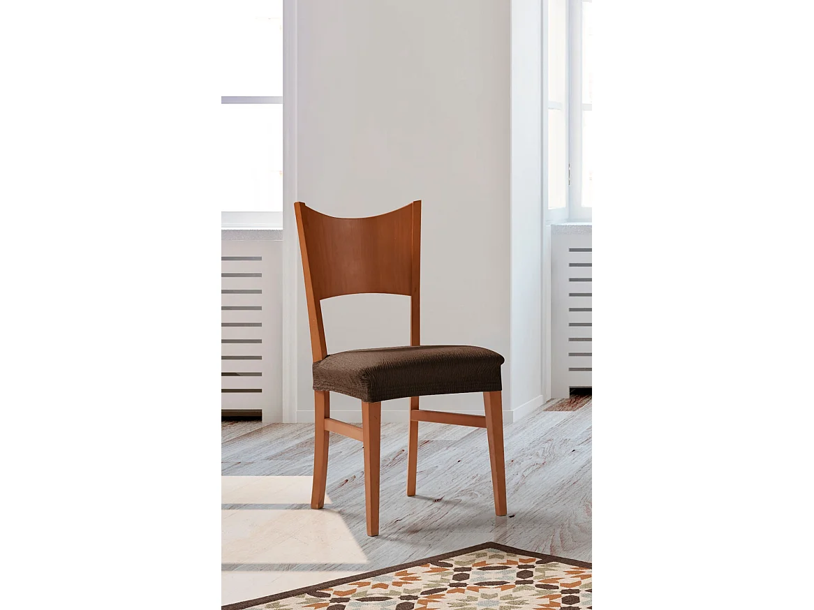ESTORALIS | Funda de Asiento Tejido Elastico Resistente | Para Asiento de Silla | Tamaño (45x45 cm.)  | Modelo BETA Color Chocolate
