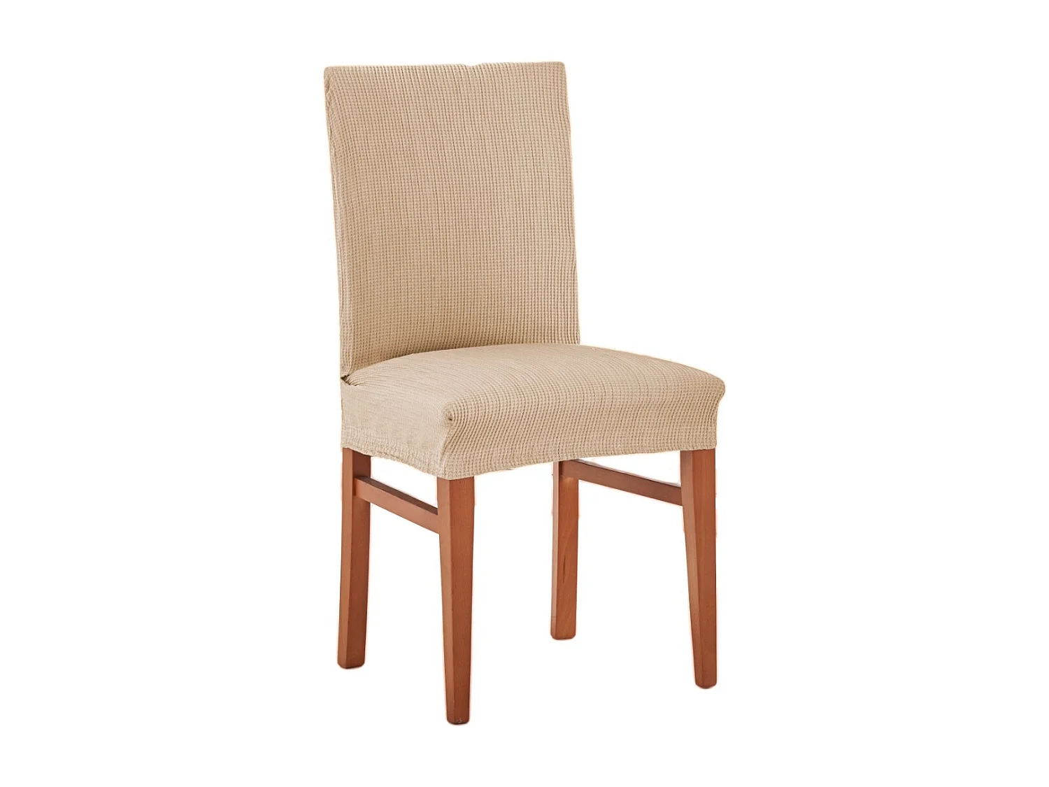 ESTORALIS | Funda de Silla  Tejido Elastico Resistente | Para Silla con Respaldo | Tamaño (45x45 cm.) 50 cm. Alto | Modelo BERTA Color Maquillaje