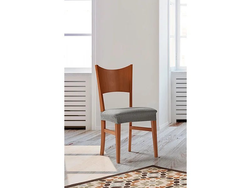 ESTORALIS | Funda de Asiento Tejido Elastico Resistente | Para Asiento de Silla | Tamaño (45x45 cm.)  | Modelo BETA Color Gris Perla