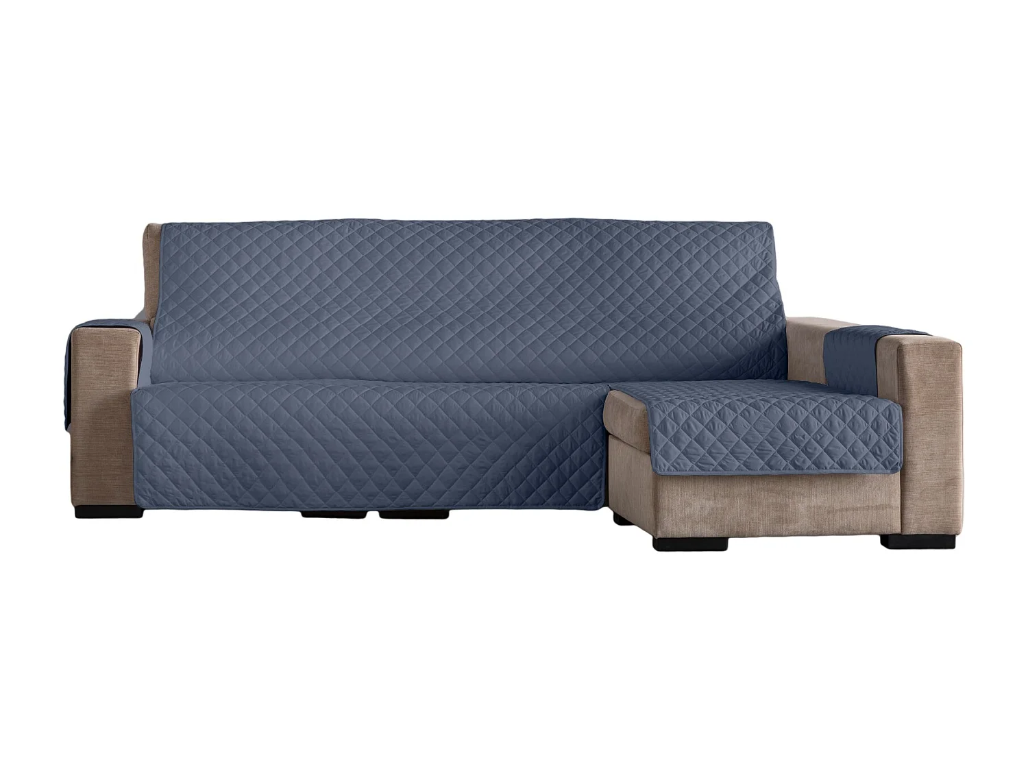 ESTORALIS | Cubre Sofá Acolchado  | Chaisse Longue 290 cm Brazo Derecho | Tela 290 x 255 cm | Modelo EDEN Color Antracita