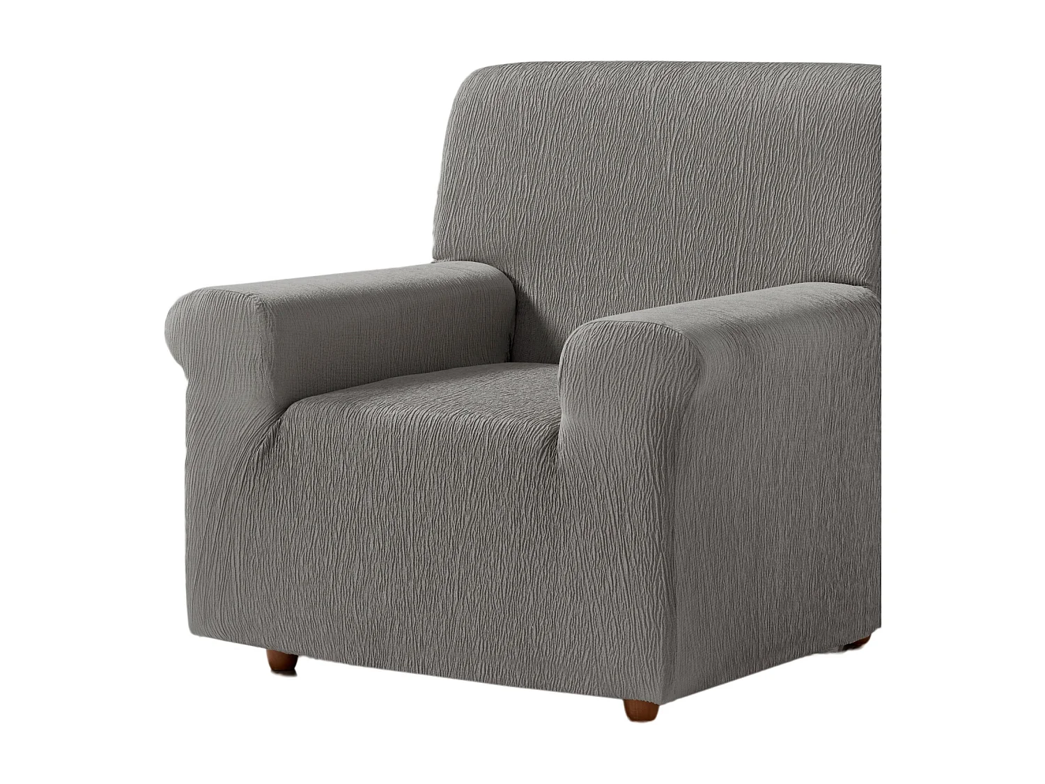 ESTORALIS | Funda de Sofá Tejido Elastico Resistente | Para Sillon 1 Plaza | Tamaño ( de 70 a 110 cm. )  | Modelo BETA Color Gris Perla