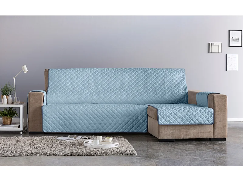 ESTORALIS | Cubre Sofá Acolchado  | Chaisse Longue 290 cm Brazo Derecho | Tela 290 x 255 cm | Modelo EDEN Color Fuxia