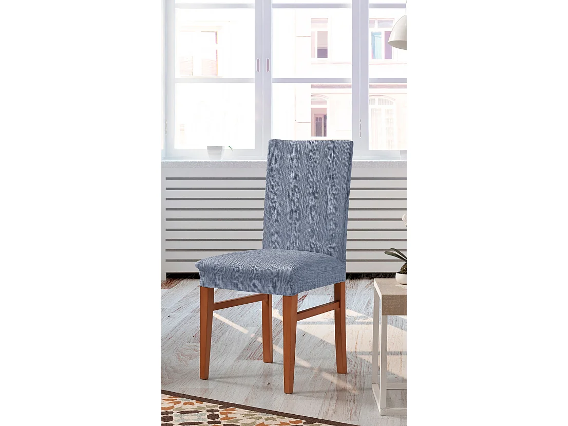 ESTORALIS | Funda de Silla  Tejido Elastico Resistente | Para Silla con Respaldo | Tamaño (45x45 cm.) 50 cm. Alto | Modelo BETA Color Celeste