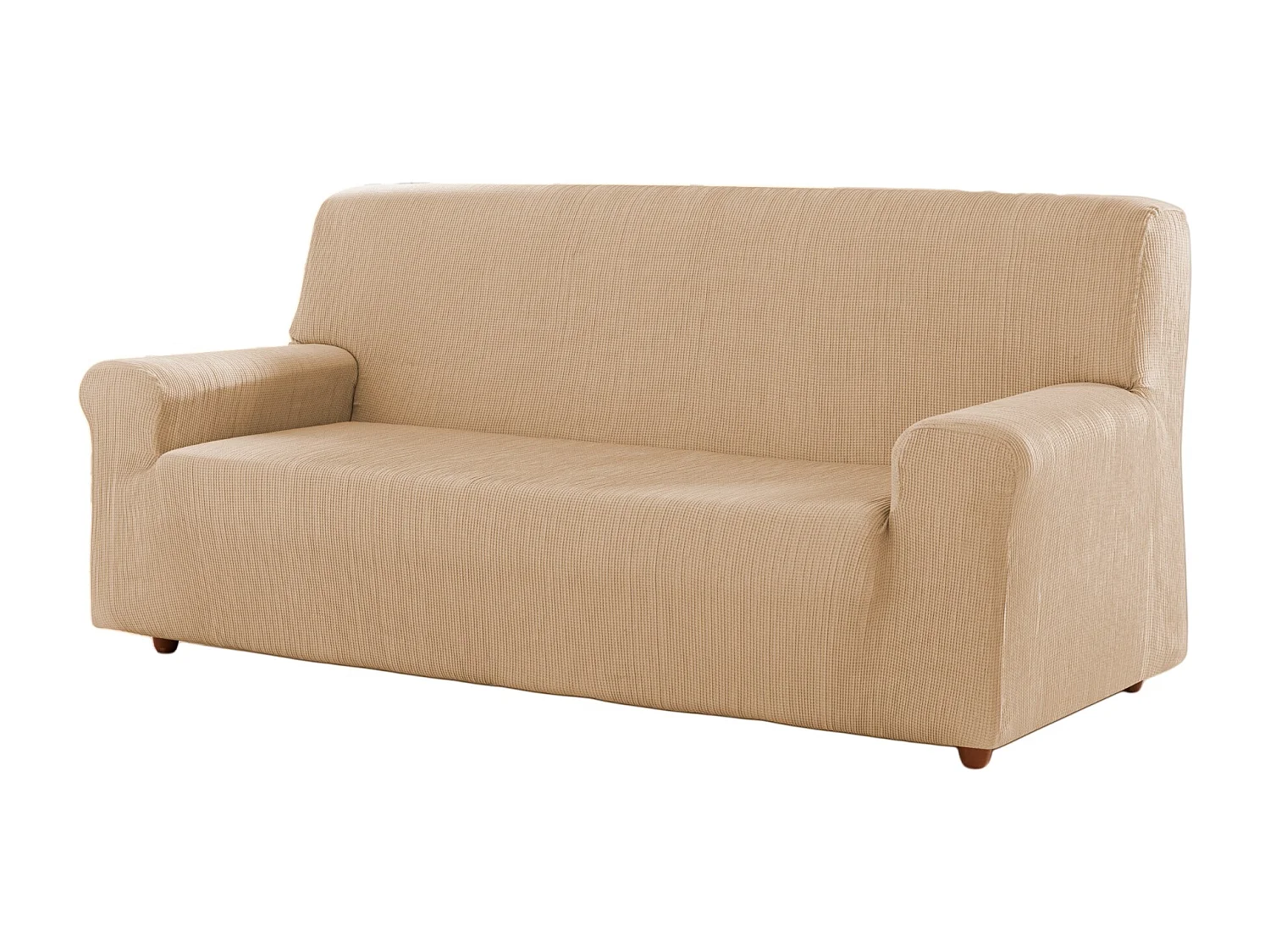 ESTORALIS | Funda de Sofá Tejido Elastico Resistente | Para Sofá 3 Plazas | Tamaño ( de 170 a 220 cm. )  | Modelo BERTA Color Maquillaje