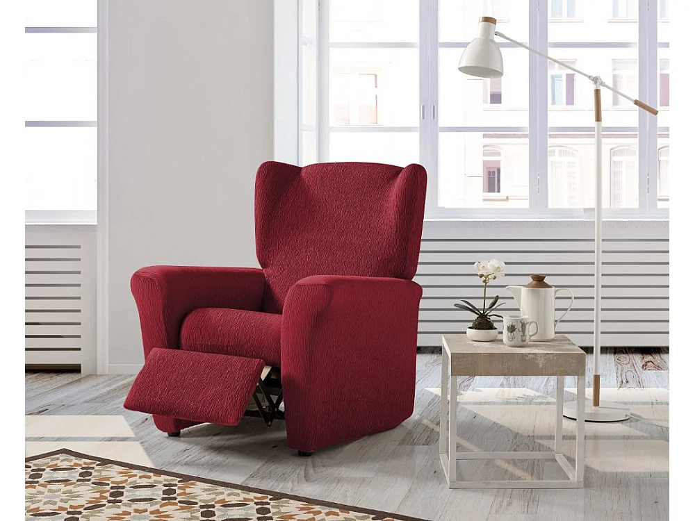 ESTORALIS | Funda Sillon Tejido Elastico Resistente | Para Sillon Relax | Tamaño ( de 70 a 90 cm. )  | Modelo BETA Color Burdeos
