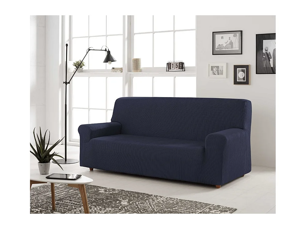 ESTORALIS | Funda de Sofá Tejido Elastico Resistente | Para Sofá 2 Plazas | Tamaño ( de 120 a 170 cm. )  | Modelo BERTA Color Marino