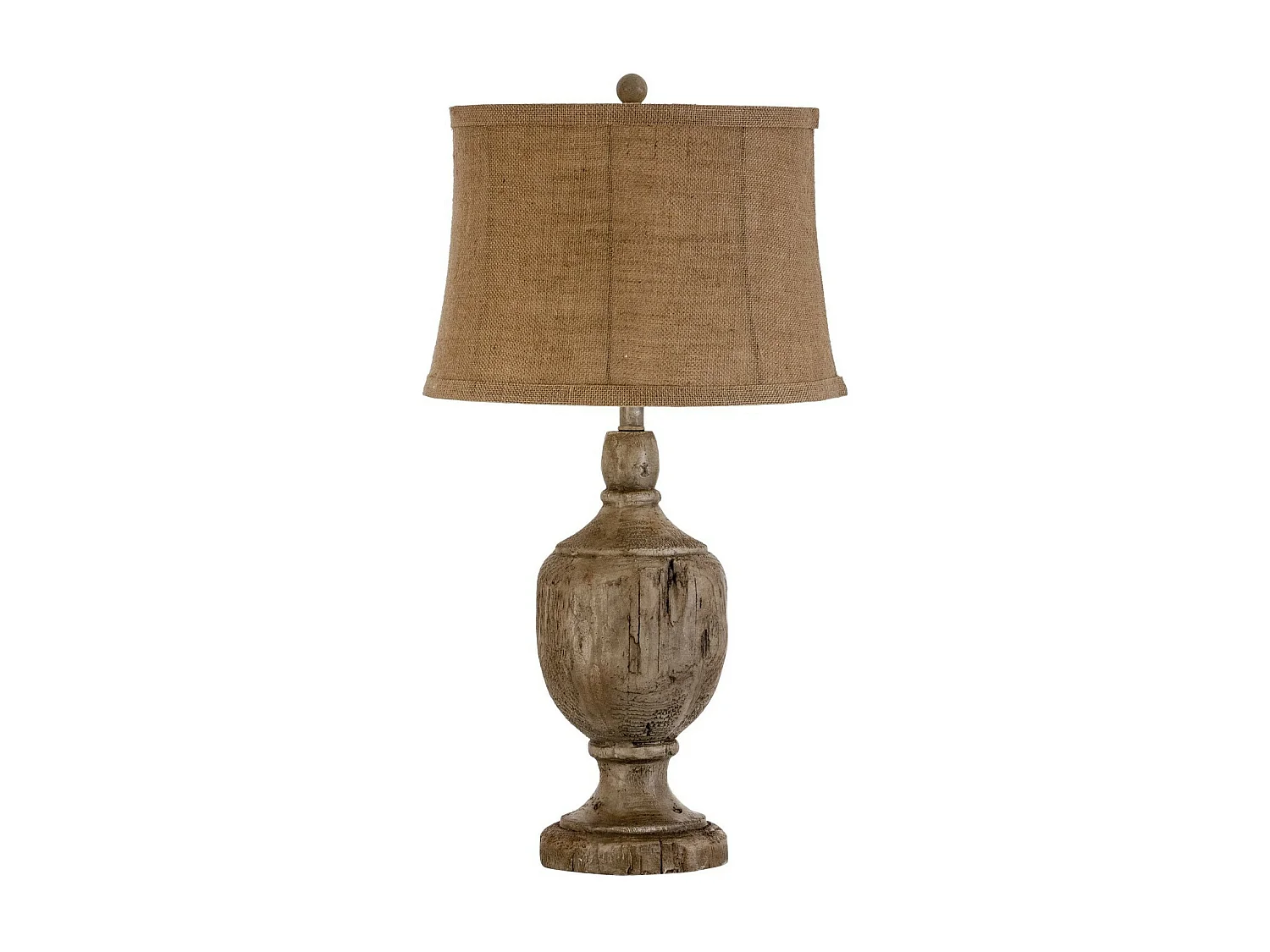 Lampe à poser résine et coton marron vieilli Nelia