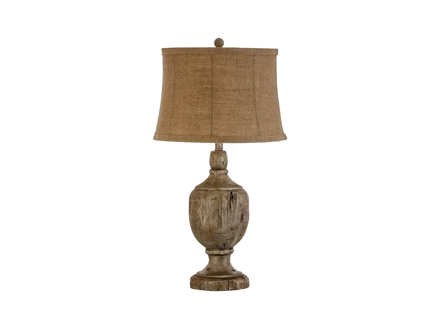 Lampe à poser résine et coton marron vieilli Nelia