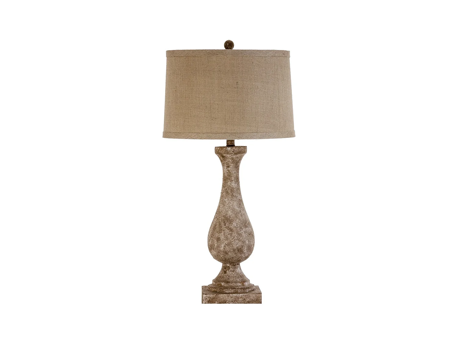 Lampe à poser résine et coton marron vieilli Zian